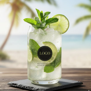 Custom Personalized Logo and Text Can Glass