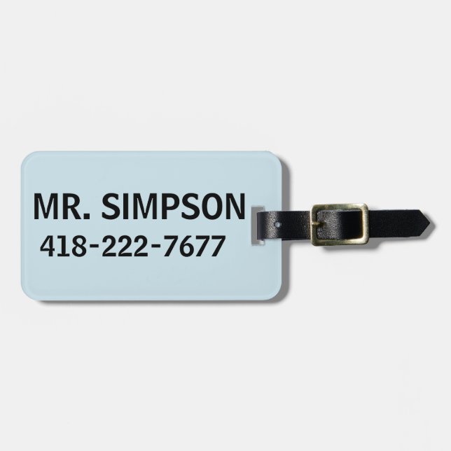 CUSTOM PERSONALIZED LUGGAGE TAG (Front Horizontal)