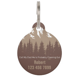 Custom Personalized Mountain Forest Lost Dog Tag