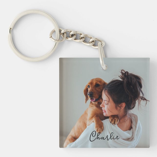 Custom Personalized Pet Photo Key Ring (Front)