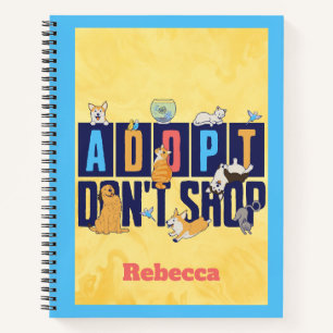 Custom Personalized Pet rescue Dog Cat lover gift Notebook