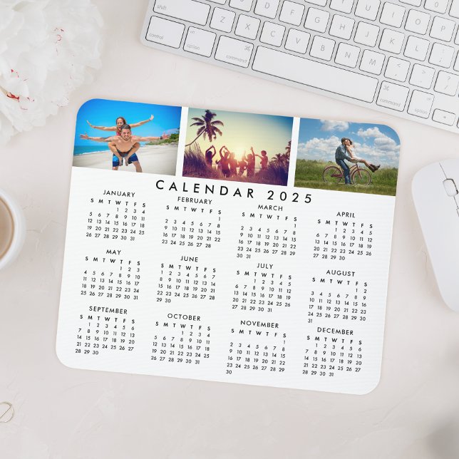 Custom Personalized Photo Collage 2025 Calendar Mouse Mat (Creator Uploaded)