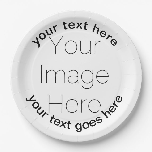 custom personalized photo  paper plate (Front)