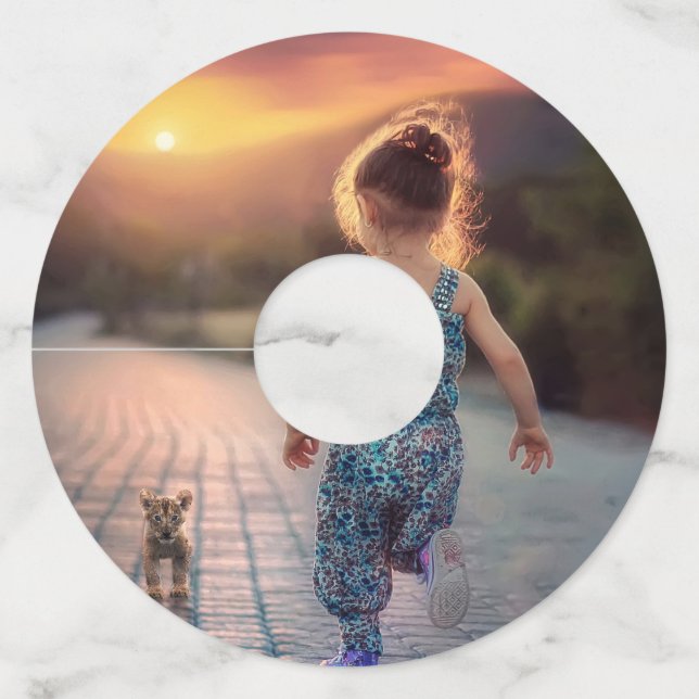 Custom Personalized Photo  Wine Glass Tag (Front)