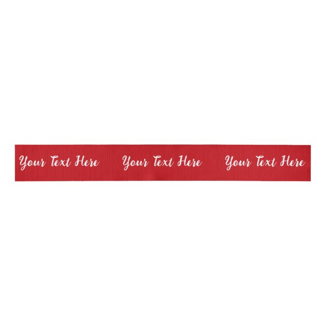 Custom Personalized Red Ribbon Grosgrain Ribbon (Front)