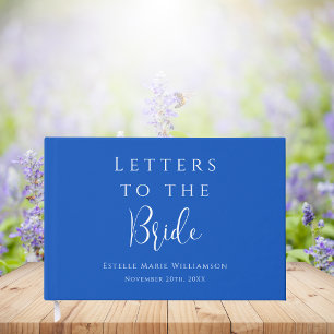 Custom Personalized Sapphire Letters to the Bride Guest Book