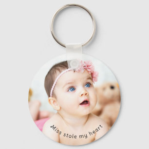 Custom Personalized Unique Baby Photo Name Key Ring