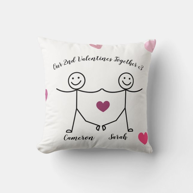  Custom Personalized Valentines Pillow  (Front)