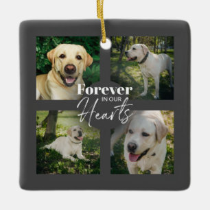 Custom Pet 5 Photo Collage Memorial Keepsake Ceramic Ornament