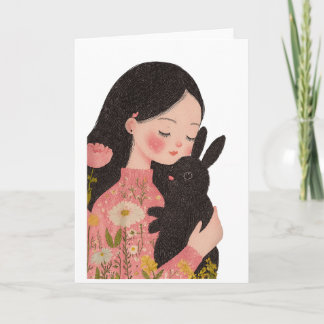 Custom Pet and Owner Portrait Pet Illustration Por Card