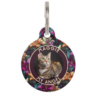 Custom Pet Appreciation Gift Lilies Pattern Tag