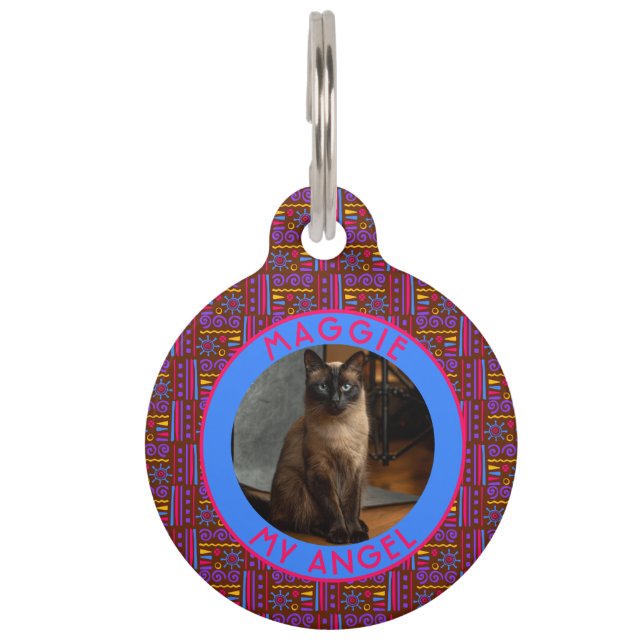 Custom Pet Appreciation Gift Tribal Print Tag (Front)