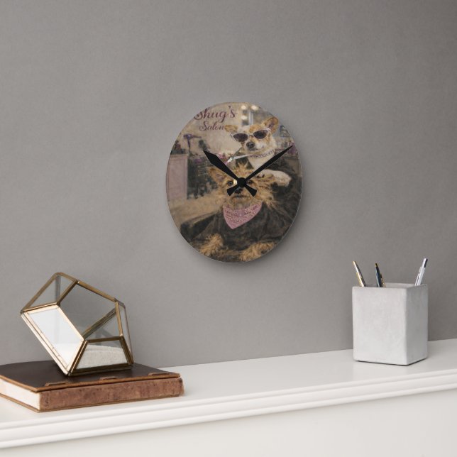 Custom Pet Art Acrylic Wall Clock – 10.75" Modern  (Office)