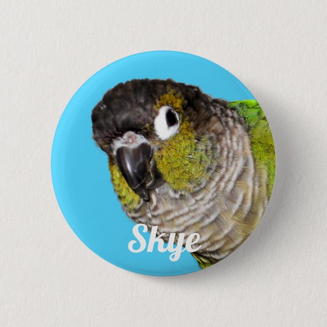 Custom Pet Bird Photo Name 6 Cm Round Badge (Front)