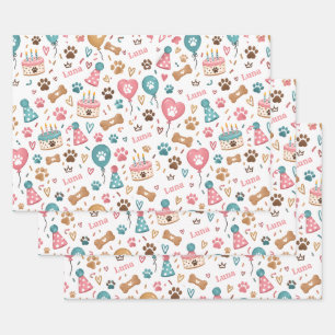 Custom Pet Birthday Wrapping Paper with Name