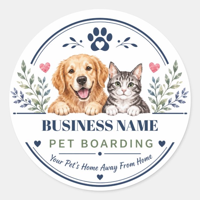 Custom Pet Boarding Sticker  (Front)
