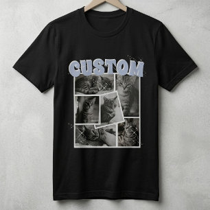 Custom Pet Bootleg Vintage 90s Photo Collage T-Shirt