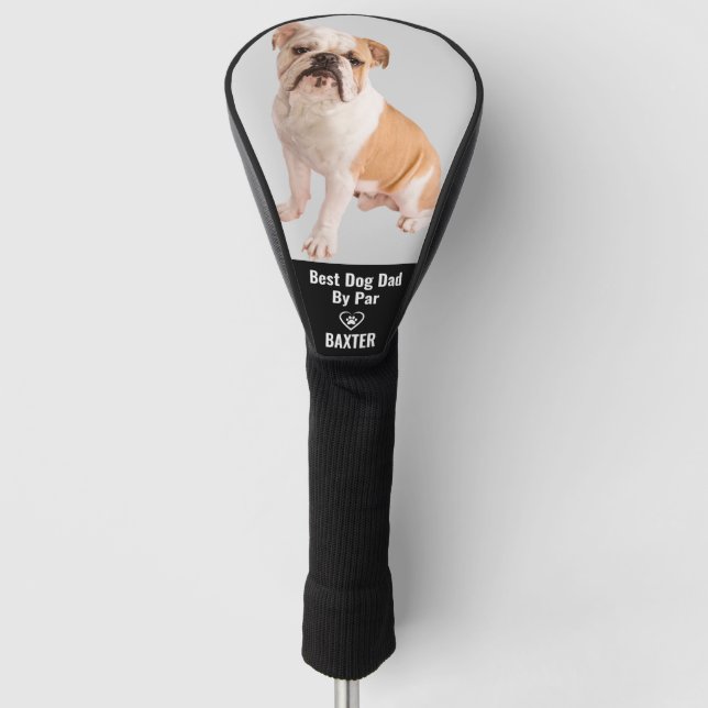 Custom Pet Bulldog Dog Photo Personalised Golf Head Cover (Front)