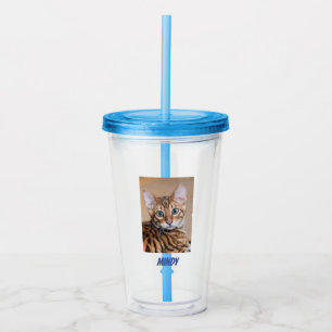 Custom Pet Cat Dog Photo Personalised Gift Acrylic Tumbler