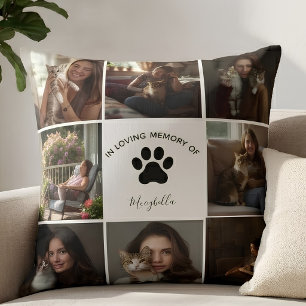 Custom Pet Collage In Loving Memory Cat Memorial  Cushion