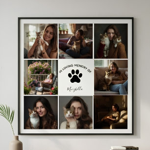Custom Pet Collage In Loving Memory Cat Memorial  Poster