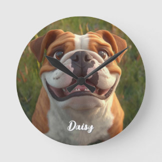 custom pet decor round clock