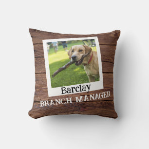 Custom Pet Dog "Branch Manager" Funny Cute Cushion