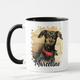 Custom Pet Dog Cat Photo with Stylish Names Mug
