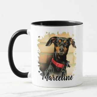 Custom Pet Dog Cat Photo with Stylish Names Mug