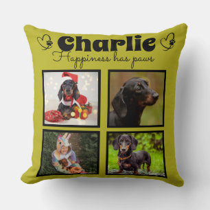 Custom pet dog lover 4 photo collage  cushion