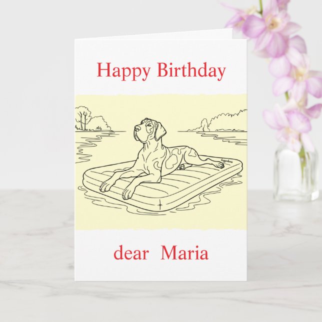 Custom pet (dog) photo and message card (Orchid)