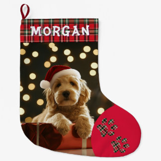 Custom Pet Dog Photo Christmas Stocking