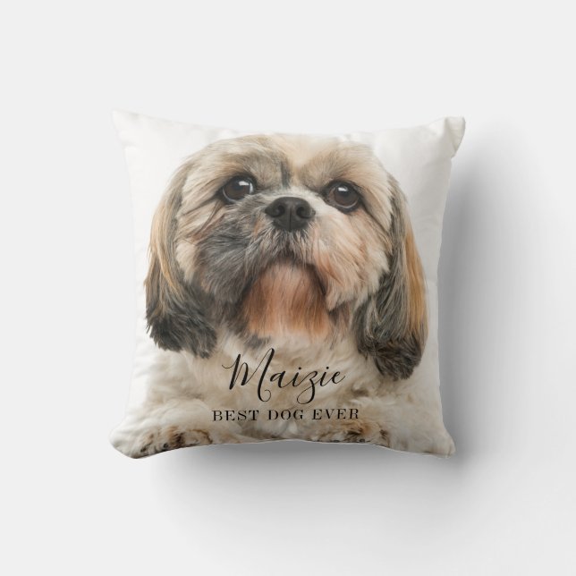 Custom Pet Dog Photo Name Cushion (Front)
