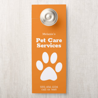 Custom Pet Dog Walking Sitting Service Door Hanger