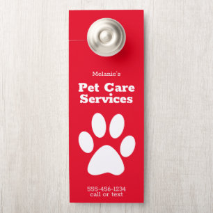 Custom Pet Dog Walking Sitting Service Door Hanger