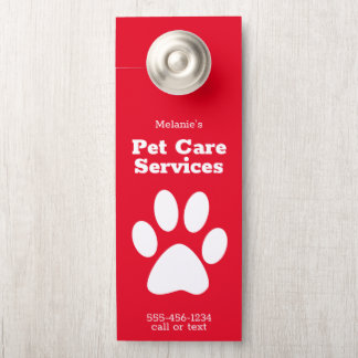 Custom Pet Dog Walking Sitting Service Door Hanger