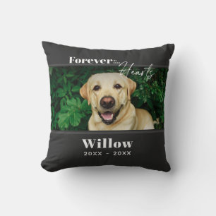 Custom Pet Elegant Memorial Photo Typography Cushion