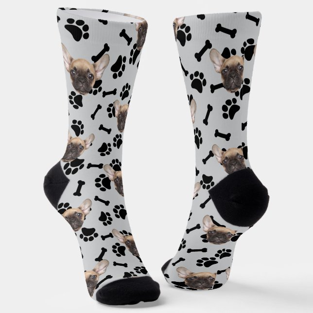 Custom Pet Face Socks Personalised Dog Lover Socks (Angled)