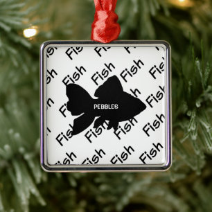 Custom Pet Fish Silhouette Metal Tree Decoration