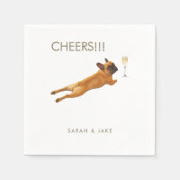 Custom Pet French Bulldog Wedding Cocktail