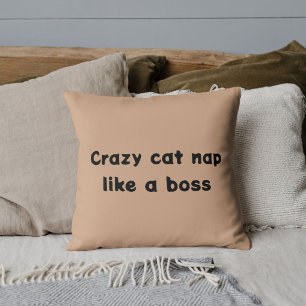 Custom Pet Friends Cat Lover Funny Quote Warm Tan Cushion