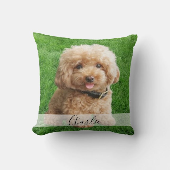 custom Pet Full Photo Pillow | Paw Print & hearts (Front)