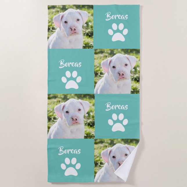Custom Pet Gifts, Custom Dog Beach Towel (Front)
