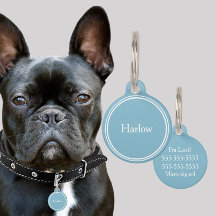 Custom Pet ID Personalised Name Tags - Blue