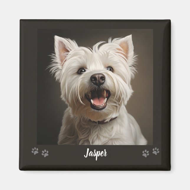 Custom Pet Keepsake Using Your Photo Name Magnet (Front)