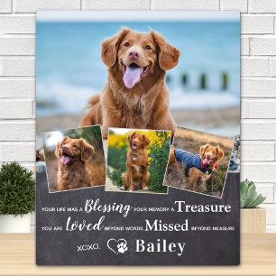 Custom Pet Loss Dog Memorial Remembrance 4 Photo Plaque