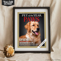 Custom Pet Magazine Cover, Gift for Pet Parent Dog