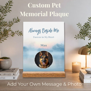 Custom Pet Memorial Acrylic Plaque with Wood Stand Sign