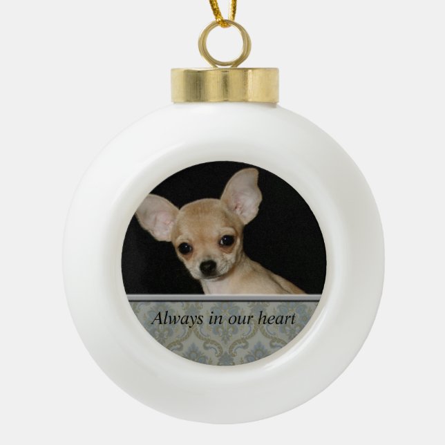 Custom Pet Memorial Ceramic Ball Ornament (Front)