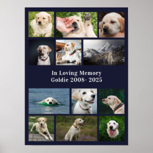 Custom Pet Memorial Pet Loss Gift Dog Photo Poster